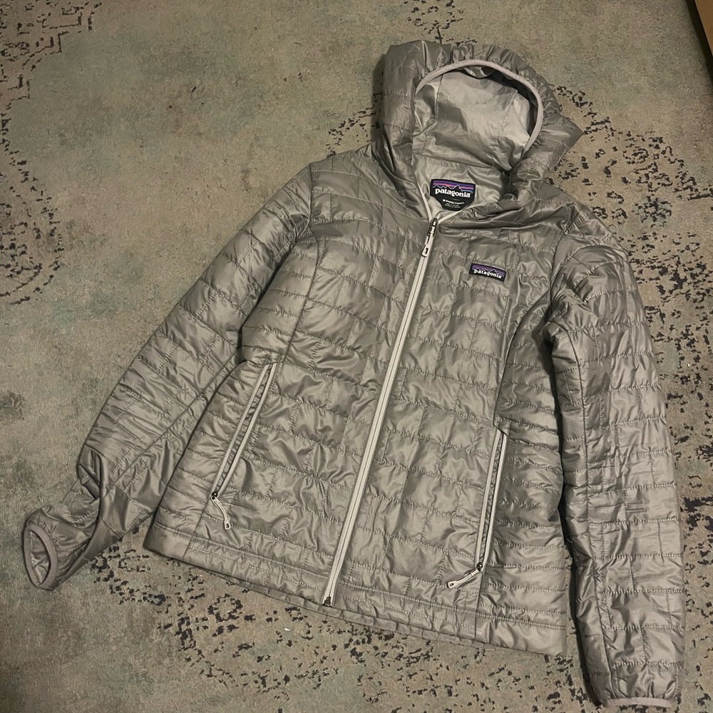 Patagonia Women's Nano Puff Hoody Medium Gray Quilted Jacket